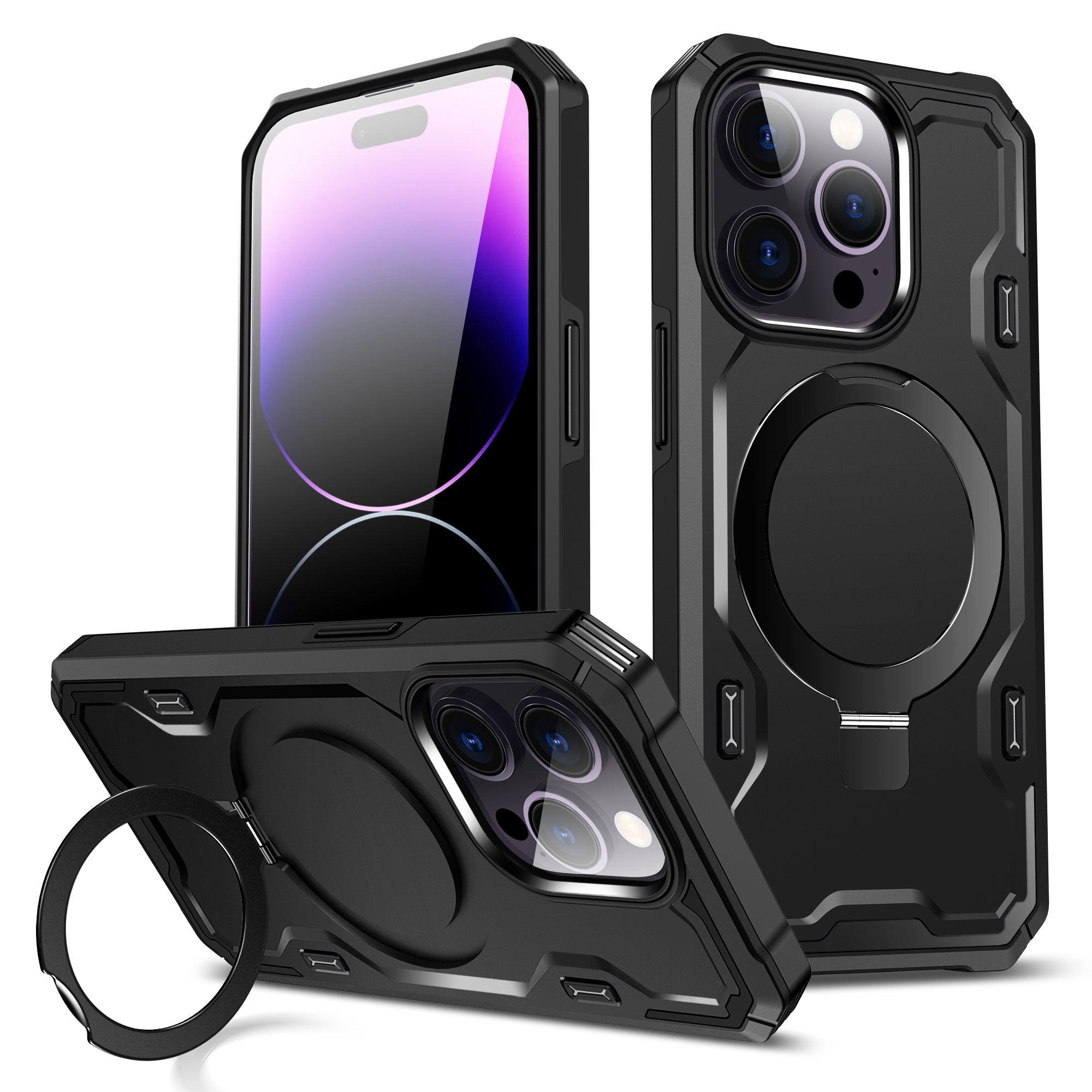 For iPhone 14 Pro Max Magnetic Phone Case Compatible with Magsafe TPU PC Kickstand Cover For iPhone 14 Pro Max Magnetic Phone Case Compatible with Magsafe TPU PC Kickstand Cover